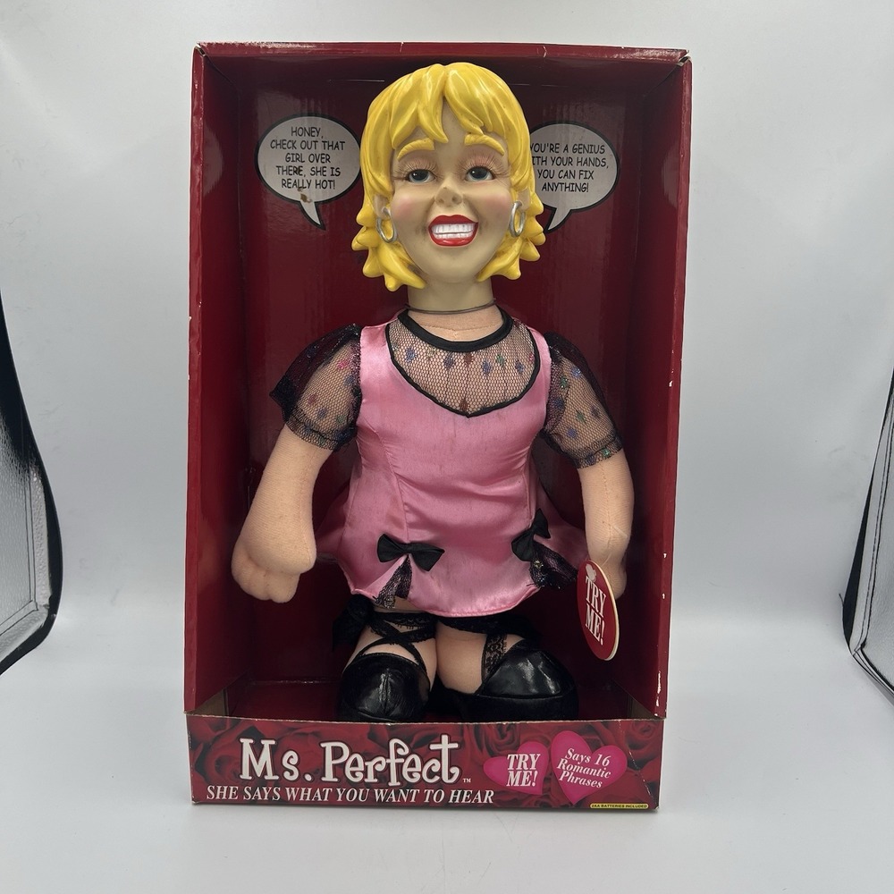 Vintage Ms. Perfect Talking‎ Doll Adult Humor Gag Gift Says 16 Romantic Phrases